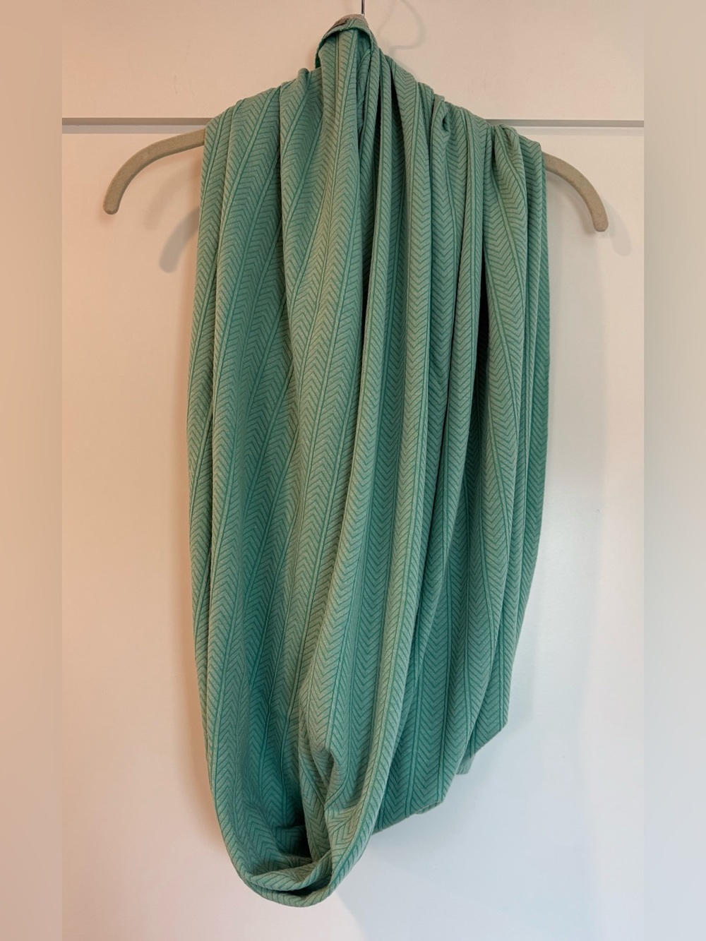 Light Turquoise Chevron Knit Scarf Wrap